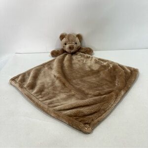 Fleece Plush Teddy Bear Blanket Lovey Comfort Cozy Soft Brown